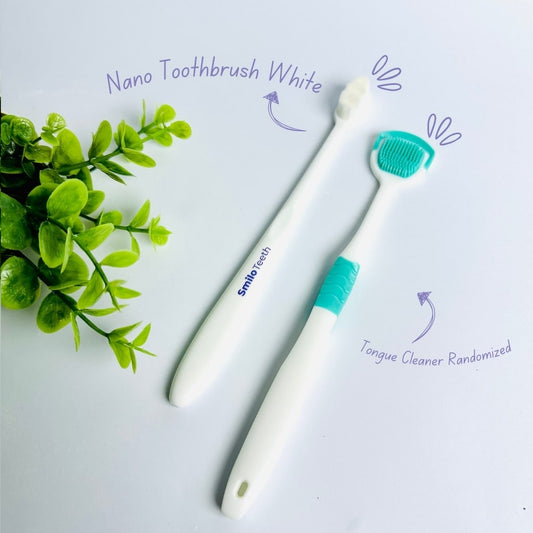 Tongue Cleaner Random Color – Oral Care Combo
Nano Toothbrush and Tongue Cleaner Set by Smilo Teeth
Gentle Brushing and Fresh Breath Oral Care Kit