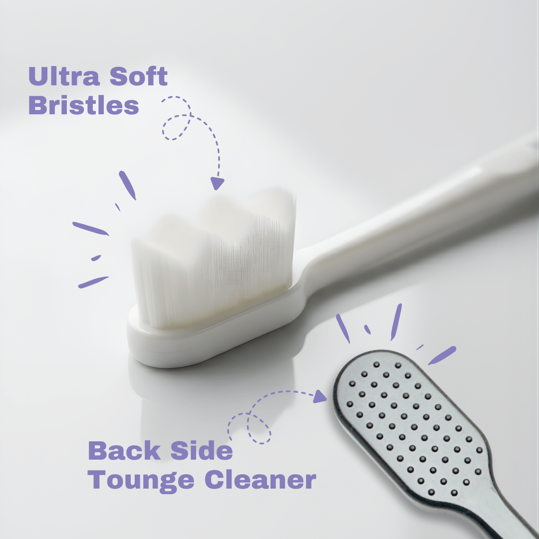 Smilo Teeth Pack 4 Nano Toothbrushes with Travel Cases + 1 Tongue Cleaner