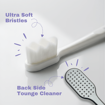 Smilo Teeth Pack 4 Nano Toothbrushes with Travel Cases + 1 Tongue Cleaner